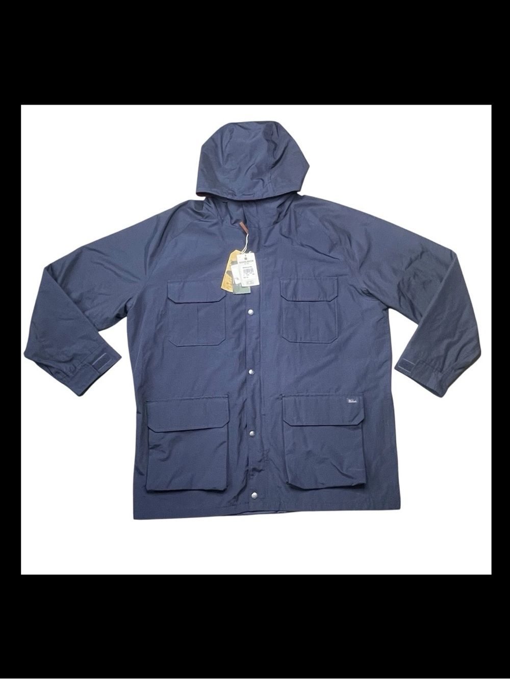 Woolrich Flannel Wool Lined Blue Jacket Teflon Hooded Mountain Parka Size XXL
